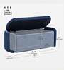 Verona Fabric Luxe Upholstered Storage Ottoman in Blue Colour