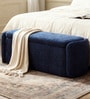 Verona Fabric Luxe Upholstered Storage Ottoman in Blue Colour