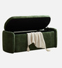 Verona Fabric Luxe Upholstered Storage Ottoman in Green Colour