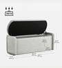 Verona Fabric Luxe Upholstered Storage Ottoman in Light Grey Colour