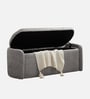 Verona Fabric Luxe Upholstered Storage Ottoman in Light Grey Colour