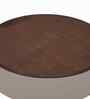 Verona Italian Glass Top Round Coffee Table Set Of 2 In Brown & Beige Finish