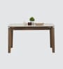 Verona Italian Sintered Dining Table 6 Seater In Beige Finish