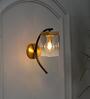 Verona Metal & Glass Wall Light (Black & Brass)