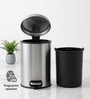 Silver Metal Verona Trash Bin 5 Ltr