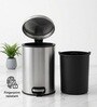 Silver Metal Verona Trash Bin 12 Ltr