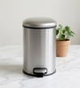 Silver Metal Verona Trash Bin 5 Ltr