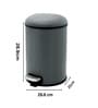 Grey Metal Verona Trash Bin 12 Ltr