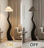 Verona Noir S-Curve Floor Lamp with Pleated Fabric Shade