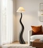 Verona Noir S-Curve Floor Lamp with Pleated Fabric Shade