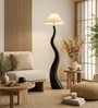 Verona Noir S-Curve Floor Lamp with Pleated Fabric Shade