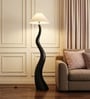 Verona Noir S-Curve Floor Lamp with Pleated Fabric Shade