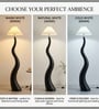 Verona Noir S-Curve Floor Lamp with Pleated Fabric Shade