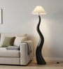 Verona Noir S-Curve Floor Lamp with Pleated Fabric Shade