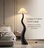 Verona Noir S-Curve Floor Lamp with Pleated Fabric Shade