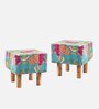 Verona Ottoman Set Of 2 In Sea Green Colour