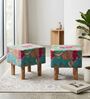 Verona Ottoman Set Of 2 In Sea Green Colour