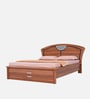 Verona Queen Size Bed In Brown color With Hydraulic Storage