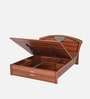 Verona Queen Size Bed In Brown color With Hydraulic Storage