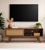 Verona Sheesham Wood Open Shelf TV Console In Provincial Teak Finish