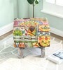 Verona Stool In Multicolour Patch Kantha Fabric Verona Stool In Multicolour Patch Kantha Fabric