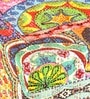 Verona Stool In Multicolour Patch Kantha Fabric Verona Stool In Multicolour Patch Kantha Fabric