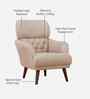 Veronica Suede Fabric 1 Seater Sofa In Beige Color Veronica Suede Fabric 1 Seater Sofa In Beige Color