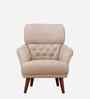 Veronica Suede Fabric 1 Seater Sofa In Beige Color Veronica Suede Fabric 1 Seater Sofa In Beige Color
