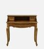 Versaille Solid Wood Study Table With Drawer In Tubbaq Teak Finish