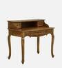 Versaille Solid Wood Study Table With Drawer In Tubbaq Teak Finish