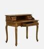 Versaille Solid Wood Study Table With Drawer In Tubbaq Teak Finish