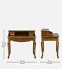 Versaille Solid Wood Study Table With Drawer In Tubbaq Teak Finish