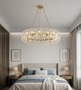 Versailles Aura Round Crystal Chandelier 600mm Gold Finish Bulb