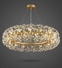 Versailles Aura Round Crystal Chandelier 600mm Gold Finish Bulb