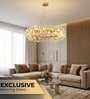 Versailles Aura Round Crystal Chandelier 600mm Gold Finish Bulb