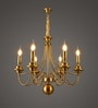 Versailles Gold 6-Light Metal & Glass Chandelier for Living Room