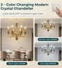 Versailles Gold 6-Light Metal & Glass Chandelier for Living Room