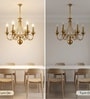 Versailles Gold 6-Light Metal & Glass Chandelier for Living Room