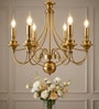 Versailles Gold 6-Light Metal & Glass Chandelier for Living Room