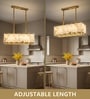 Versailles Marble Glow Gold Rectangular LED Chandelier