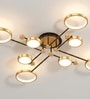 Versailles Orbit Black Gold LED Ceiling Chandelier Tri-Color Smart Light