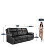 Versatil Leatherette  Motorized 3 Seater Recliner In Black Colour