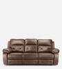 Versatil Leatherette  Motorized 3 Seater Recliner In Brown Colour