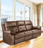 Versatil Leatherette  Motorized 3 Seater Recliner In Brown Colour
