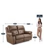 Versatil Leatherette  Motorized 2 Seater Recliner In Brown Colour