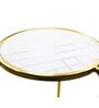 Verso Metal End Table In White & Gold Colour