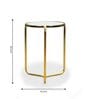 Verso Metal End Table In White & Gold Colour