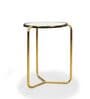 Verso Metal End Table In White & Gold Colour