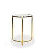 Verso Metal End Table In White & Gold Colour