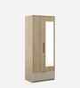Verta 2 Door Wardrobe With Mirror In Santana Oak & Bamboo Flute Finish